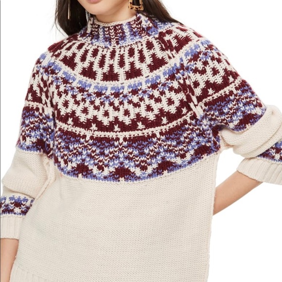 Topshop Reverse Fairisle Sweater 